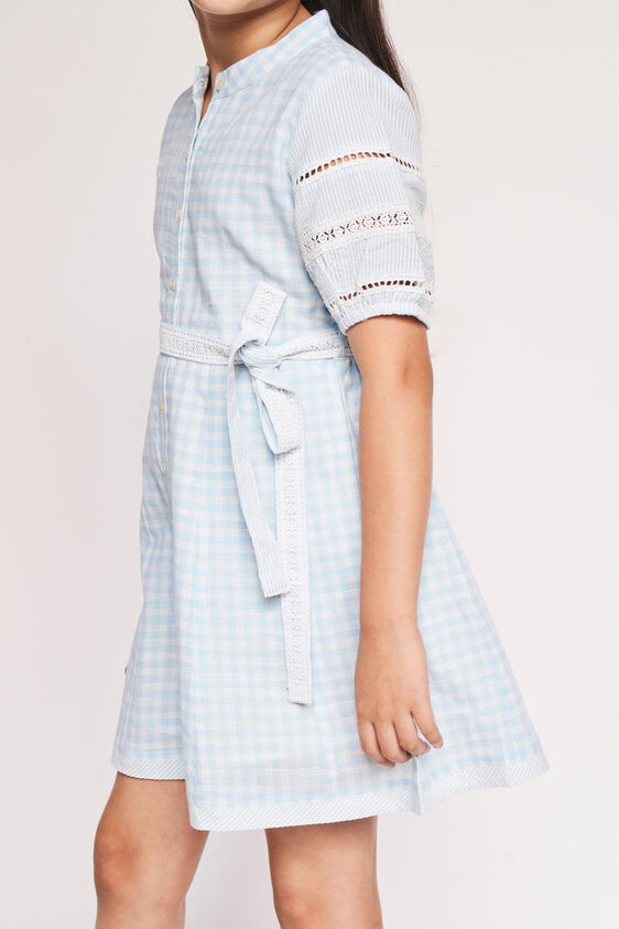 Blue Checks Flared Dress, , image 6